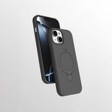 Pilanix Apple Iphone 15 Plus Kılıf Magsafeli Standlı Mat Samara Kapak - Gri - İphone 15 Plus