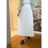 Pileli Maxi Boy Etek Ekru - Standart