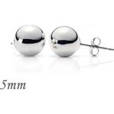 Pilelistore 925 Ayar Gümüş 5 mm Top Küpe