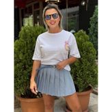 Pilili Şortlu Etek - Bebe Mavisi