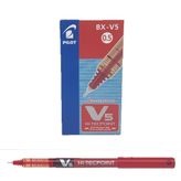 Pilot V5 tükenmez kalem, iğne uçlu, 0,5 mm yazı ucu, 0,3 mm çizgi genişliği, 12 adet, kırmızı