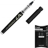 Pilot V7 Hi-Tecpoint Iğne Uçlu Roller Kalem + 3'lü Kartuş - Siyah