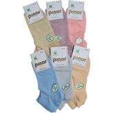 Pınar 6 Lı Soft Yıkamalı Pamuk Penye Bayan Patik - Karışık - 36 - 40