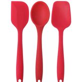 Pinkrose Büyük Boy Kırmızı Silikon Spatula + Kaşık Set