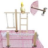 PINVNBY Kuş Bahçesi, Ahşap Papağan Papağan Oyun Spor Salonu Kuş Oyun Standı Levrek Kuş Kafesi Aksesuarları Küçük ve Orta Boy Kuş Papağan Muhabbet Kuşu Cockatiel Conure Aşk Kuşları Finch