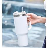 Pipetli Çelik Termos 1180 ml (Beyaz)
