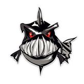 Piranha araba Etiket Sticker 17 CM