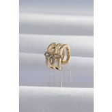 Pirinç Gold Renk Yonca Earcuff Küpe