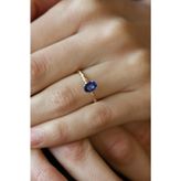 Pırlanta Oval Safir Yüzük