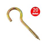 Piton 20 80 Çengel 5cm Vidalı Kanca -20 Adet 20 80