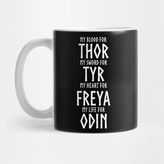 Pixxa Viking Tanrıları Thor Tyr Freya Odin Kupa Bardak
