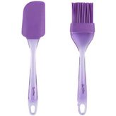 Piyop Mor Renkli Silikon Spatula ve Fırça Seti