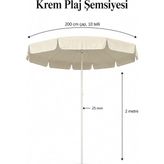 Plaj ve Bahçe Şemsiyesi 200 cm Çap / 10 Telli