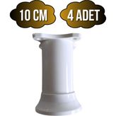 Plastik Beyaz Ayarlanabilir Ayak Masa Dolap ve Mobilya AYAĞI(BEYAZ)(10CM) - 10cm - 4 ADET