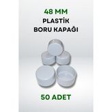 Plastik Boru Kapağı 48 mm (50 Adet) - Antrasit