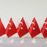 Plastik Direkli Tekli Türk Masa Bayrağı