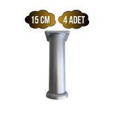 Plastik Gümüş Ayarlı Ayak Mobilya Masa Ve Dolap Ayağı(12Cm - 15Cm)(Gümüş - Gri) Gümüş 15Cm 15Cm - 4 Adet