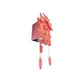 Plastik Kasa Guguklu Duvar Saati Pembe