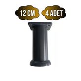 Plastik Siyah Ayarlanabilir Ayak Masa Dolap Ve Mobilya Ayağı(Siyah)(10Cm - 12Cm - 15Cm) Siyah 12Cm 12Cm - 4 Adet