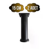 Plastik Siyah Ayarlanabilir Ayak Masa Dolap Ve Mobilya Ayağı(Siyah)(10Cm - 12Cm - 15Cm) Siyah 15Cm 15Cm - 2 Adet
