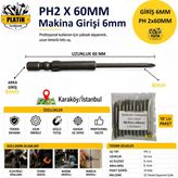 Platin Hırdavat Elektrikli Vidalama Ucu, Seri Imalat Vidalam Ucu ( 10ADET ) - R6 PH 2X60MM