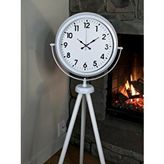 Platin Soft Beyaz Dekoratif Tripod Ayaklı Saat