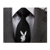 Playboy Tavşan Simgesi Siyah Kravat