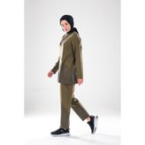 Plistre 2283_Patch ve Dikiş Detaylı Esnek Kumaş Tesettür Kadın Spor Eşofman Takımı –Cepli Havuç Fit Pantolon