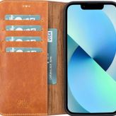 PLM Apple iPhone 13 Pro Max Uyumlu Deri Cüzdanlı Kılıf Karamel
