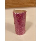 Plus Home Mum Tekli Uzun Silindir Model Pullu Pembe Yükseklik 15 cm Çapı 7 cm