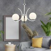 Plüton 3lü Krom Modern Mutfak Salon Avize