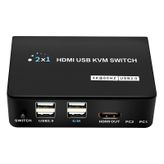 Pm-11789 4K Hdmi Usb Kvm Switch 2X1