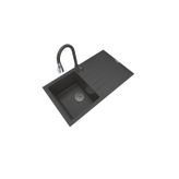 POLEX Cristalüx Granit Eviye P-03+Spiralli Antrasit