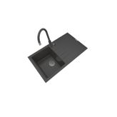 POLEX Cristalüx Granit Eviye P-03+Swan-3 Antrasit