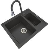 POLEX Cristalüx Granit Eviye P-04+Spiralli Antrasit