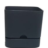 Poliwork Kare Tabaklı Saksı 1.5 Lt 130x120 mm - Modern Geometrik Saksı - Antrasit - 1,5 lt