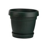 Poliwork Tabaklı Plastik Saksı 1,1 Lt – 13 cm Yuvarlak Modern Çiçek Saksısı - Antrasit
