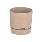 Poliwork Yuvarlak Tabaklı Saksı 3,3 Lt – 18 cm Modern Tasarım Çiçek Saksısı - Sütlü Kahve