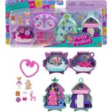 Polly Pocket Mini Oyuncaklar Mikro Bebek, Aksesuarlar, Evcil Hayvan Figürü ve Klipsli Seyahat Oyuncağı Içeren ve Üst Üste Koyulabilen Yılbaşı Temalı Kompakt Oyun Setleri Paketi, JGM53 - Ahşap