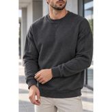 Polo State Erkek Bisiklet Yaka Oversize Dikiş Detaylı Basic Sweatshirt - Antrasit