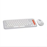 Pop Icon Combo Kablosuz Klavye ve Mouse Seti, Bluetooth, Türkçe Q Klavye, Beyaz