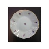 Porland 6lı Çay Tabağı, Mor Çiçek Desen, Beyaz, 10 x 10 cm, Porselen