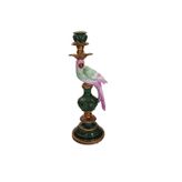 Porland Kuş Yeşil Tekli Şamdan 39cm