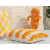Porland Pop Stripe Hardal 45x45 cm Dokuma Yastık