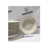 Porland PORSELEN KUM BEJİ SADE 19 CM (BÜYÜK) 12 ADET ÇUKUR YEMEK TABAK
