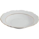 Porland Queen Altın Yaldız Çukur Tabak 22CM - Beyaz - çukur yemek tabağı