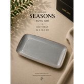 Porland Seasons Koyu Gri Düz Tabak 32 cm Porselen Servis Tabağı Yemek Tabağı - 1 Adet
