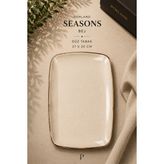 Porland Seasons Koyu Gri/bej Düz Tabak 27 x 20 cm Porselen Servis Tabağı Yemek Tabağı - 1 Adet