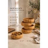 Porsima Snacks 4'lü Yuvarlak Bambu Çerezlik 9,5 cm