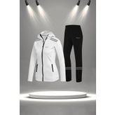 POSEIDON STORM Büyük Beden Kadın Beyaz Supra Penye Nefes Alabilen Kumaş Şık Eşofman Takımı (4XL-10XL)